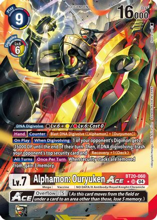 Alphamon: Ouryuken ACE [BT20-060] (Alternate Art) [Release Special Booster Ver.2.5] - Trinity Hobby