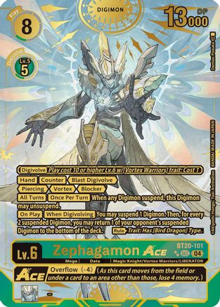 Zephagamon ACE [BT20-101] (Rare Pull) [Release Special Booster Ver.2.5] - Trinity Hobby