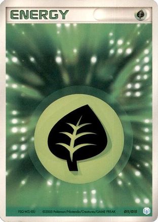 Basic Grass Energy - 011/015 (Japanese)  011/015 - [Gift Box Mew  Lucario Crawdaunt Quarter Deck]