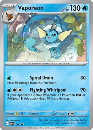 Vaporeon (SVP168) [Scarlet & Violet: Black Star Promos] - Trinity Hobby