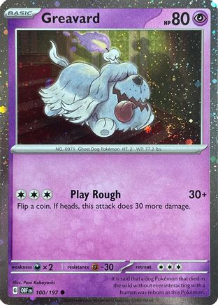 Greavard (100/197) (Cosmos Holo) (Deck Exclusive) [Scarlet & Violet: Obsidian Flames] - Trinity Hobby