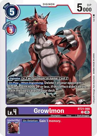 Growlmon (BT21-068) - [World Convergence]