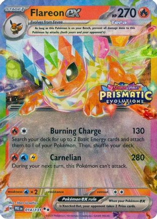 Flareon ex (Prismatic Evolutions Stamp) - (014/131) Holofoil [Miscellaneous Cards & Products]
