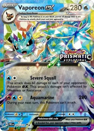 Vaporeon ex (Prismatic Evolutions Stamp) - (023/131) Holofoil [Miscellaneous Cards & Products]