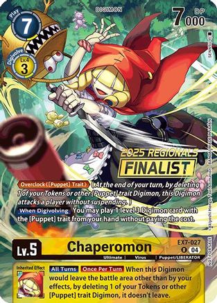 Chaperomon [EX7-027] (2025 Regionals Finalist) [Digimon LIBERATOR Promos] - Trinity Hobby