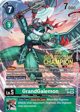 GrandGalemon [EX7-034] (2025 Regionals Champion) [Digimon LIBERATOR Promos] - Trinity Hobby