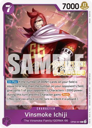 Vinsmoke Ichiji (Judge Pack Vol. 5) (OP06-061) - [One Piece Promotion Cards] Foil - Trinity Hobby