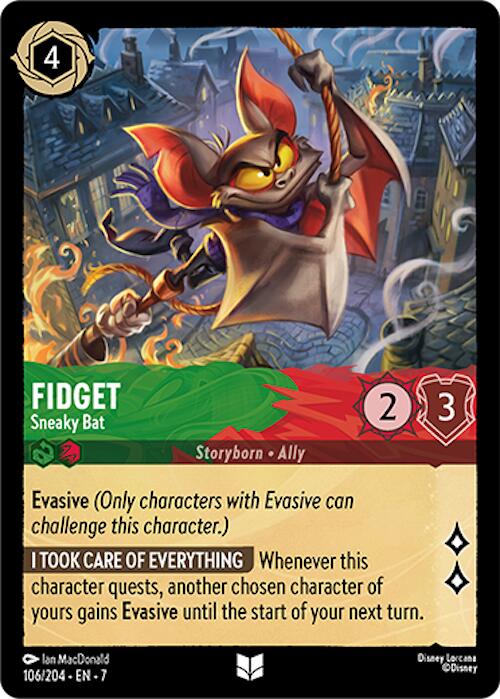 Fidget - Sneaky Bat (106/204) [Archazia's Island] - Trinity Hobby