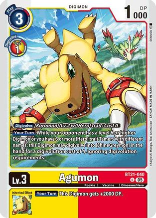 Agumon [BT21-040] [World Convergence] - Trinity Hobby