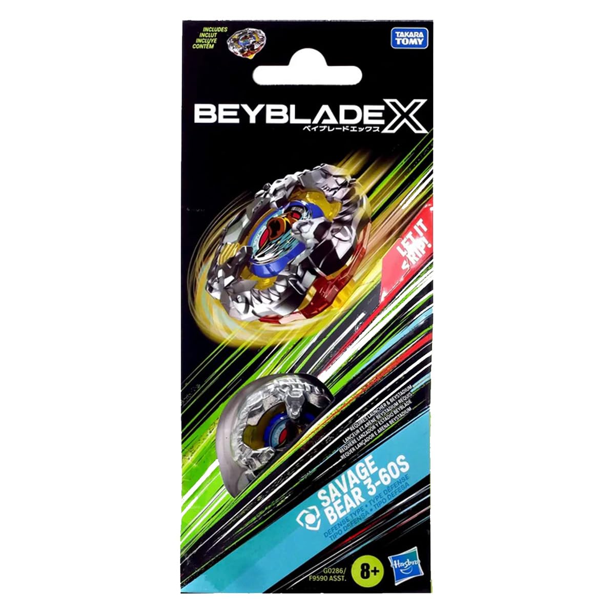 Hasbro Beyblade X Savage Bear3-60S Top Booster Pack Set - Trinity Hobby