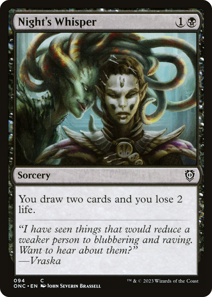Night's Whisper [Phyrexia: All Will Be One Commander] - Trinity Hobby