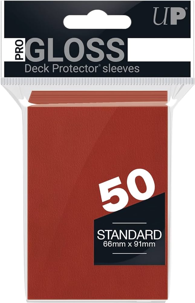 50ct Pro-Gloss LAVA RED Standard Deck Protectors - Trinity Hobby