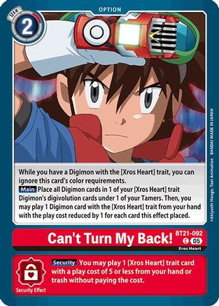 Can't Turn My Back! [BT21-092] [World Convergence] - Trinity Hobby