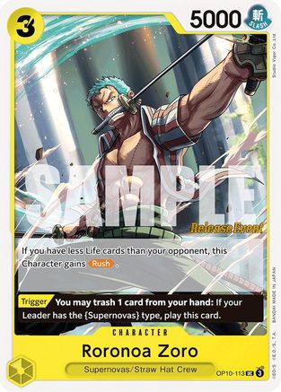 Roronoa Zoro (113) (OP10-113) - [Royal Blood Release Event Cards]