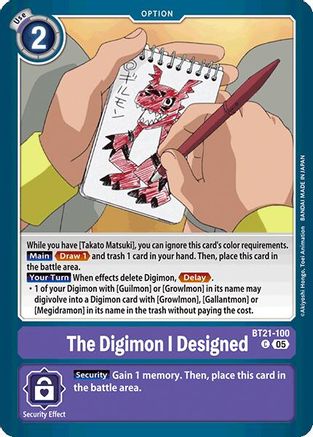 The Digimon I Designed [BT21-100] [World Convergence] - Trinity Hobby