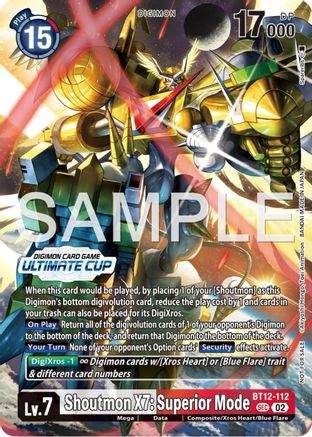 Shoutmon X7: Superior Mode [BT12-112] (Ultimate Cup 25-26 Season 1) [Across Time Promos] - Trinity Hobby