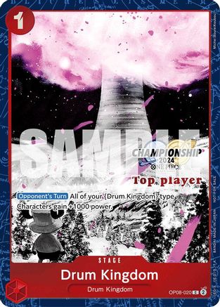 Drum Kingdom (Championship 2024 Top Player Pack Vol. 2) (OP08-020) - [One Piece Promotion Cards] Foil - Trinity Hobby