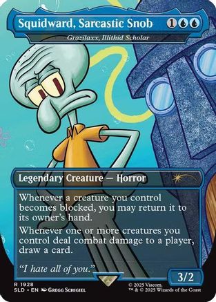 Squidward, Sarcastic Snob - Grazilaxx, Illithid Scholar (SLD-1928) - [Secret Lair Drop Series] - Trinity Hobby