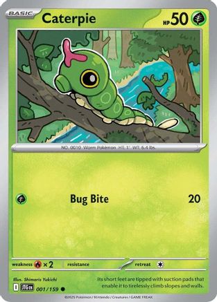 Caterpie  - (001/159) Reverse Holofoil [SV09 Journey Together] - Trinity Hobby