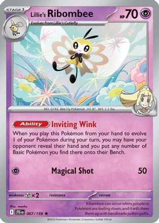 Lillie's Ribombee - 067/159  - (067/159) Reverse Holofoil [SV09 Journey Together] - Trinity Hobby