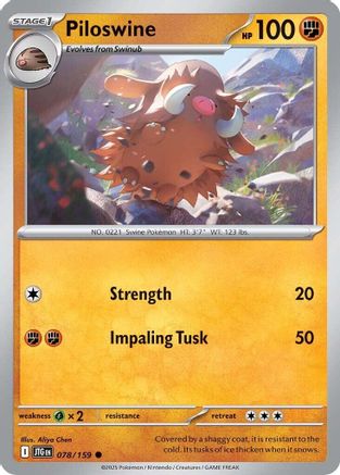 Piloswine  - (078/159) Reverse Holofoil [SV09 Journey Together] - Trinity Hobby
