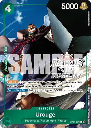 Urouge (Regional Finalist Card Set 2025 Vol.1) (OP07-021) - [One Piece Promotion Cards] Foil - Trinity Hobby