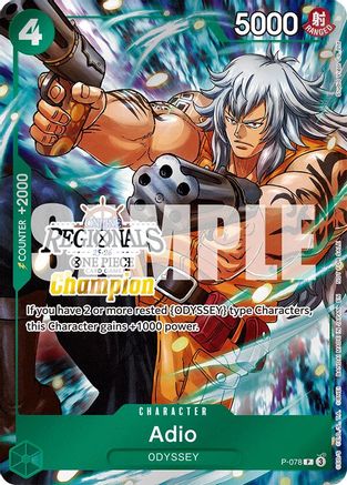 Adio (Regional Champion Card Set 2025 Vol.1) (P-078) - [One Piece Promotion Cards] Foil - Trinity Hobby
