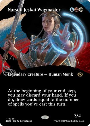 Narset, Jeskai Waymaster  [Foil]  (TDM-365) - [Tarkir: Dragonstorm]: (Showcase) (Borderless) - Trinity Hobby