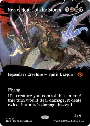 Neriv, Heart of the Storm  [Foil]  (TDM-366) - [Tarkir: Dragonstorm]: (Showcase) (Borderless) - Trinity Hobby