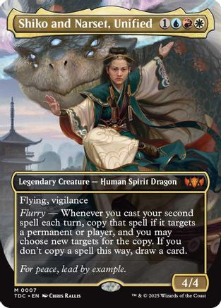 Shiko and Narset, Unified (Borderless) (TDC-007) - [Commander: Tarkir: Dragonstorm] - Trinity Hobby