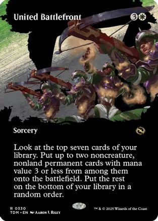 United Battlefront  [Foil]  (TDM-330) - [Tarkir: Dragonstorm]: (Showcase) (Borderless) - Trinity Hobby