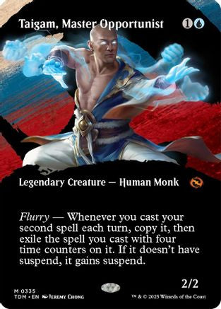 Taigam, Master Opportunist  [Foil]  (TDM-335) - [Tarkir: Dragonstorm]: (Showcase) (Borderless) - Trinity Hobby