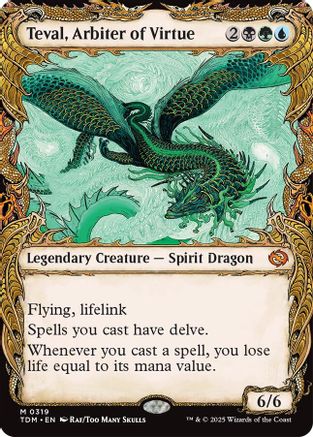 Teval, Arbiter of Virtue  [Foil]  (TDM-319) - [Tarkir: Dragonstorm]: (Showcase) - Trinity Hobby