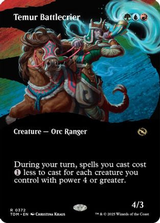Temur Battlecrier  [Foil]  (TDM-372) - [Tarkir: Dragonstorm]: (Showcase) (Borderless) - Trinity Hobby