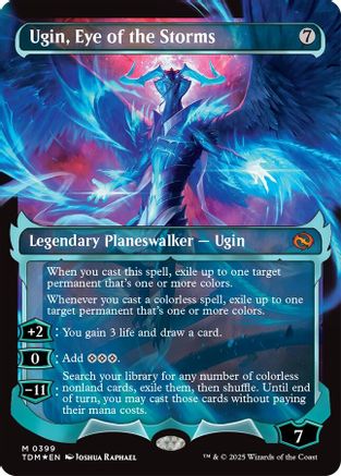 Ugin, Eye of the Storms  [Foil]  (TDM-399) - [Tarkir: Dragonstorm]: (Showcase) (Borderless) - Trinity Hobby
