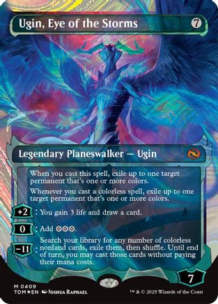 Ugin, Eye of the Storms  [Foil]  (TDM-409) - [Tarkir: Dragonstorm]: (Showcase) (Borderless) - Trinity Hobby
