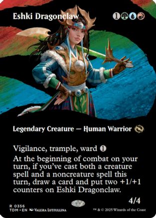 Eshki Dragonclaw  [Foil]  (TDM-356) - [Tarkir: Dragonstorm]: (Showcase) (Borderless) - Trinity Hobby