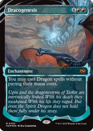 Dracogenesis  [Foil]  (TDM-402) - [Tarkir: Dragonstorm]: (Showcase, enchantment) (Borderless) - Trinity Hobby