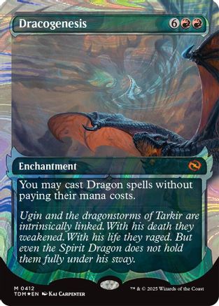 Dracogenesis  [Foil]  (TDM-412) - [Tarkir: Dragonstorm]: (Showcase, enchantment) (Borderless) - Trinity Hobby