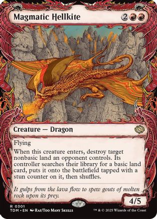 Magmatic Hellkite  [Foil]  (TDM-301) - [Tarkir: Dragonstorm]: (Showcase) - Trinity Hobby