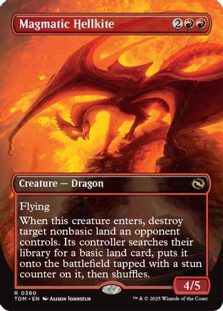 Magmatic Hellkite // Magmatic Hellkite  [Foil]  (TDM-380) - [Tarkir: Dragonstorm] (Borderless) - Trinity Hobby