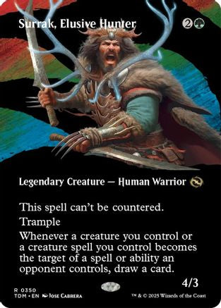 Surrak, Elusive Hunter  [Foil]  (TDM-350) - [Tarkir: Dragonstorm]: (Showcase) (Borderless) - Trinity Hobby