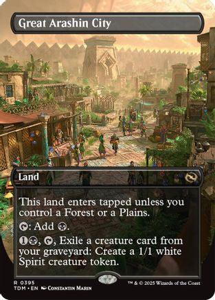 Great Arashin City  [Foil]  (TDM-395) - [Tarkir: Dragonstorm] (Borderless) - Trinity Hobby