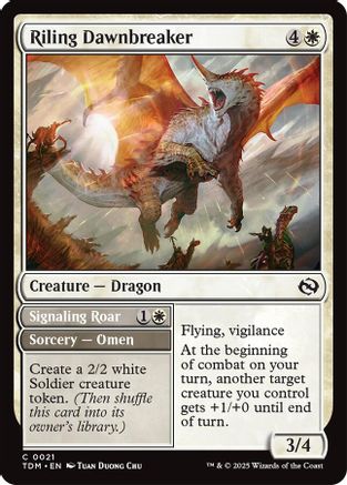 Riling Dawnbreaker // Signaling Roar  [Foil]  (TDM-021) - [Tarkir: Dragonstorm] - Trinity Hobby