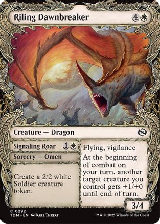 Riling Dawnbreaker // Signaling Roar  (TDM-292) - [Tarkir: Dragonstorm]: (Showcase) - Trinity Hobby