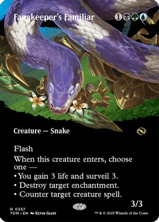 Fangkeeper's Familiar  [Foil]  (TDM-357) - [Tarkir: Dragonstorm]: (Showcase) (Borderless) - Trinity Hobby