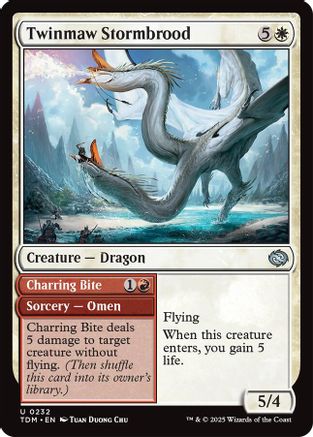 Twinmaw Stormbrood // Charring Bite  [Foil]  (TDM-232) - [Tarkir: Dragonstorm] - Trinity Hobby
