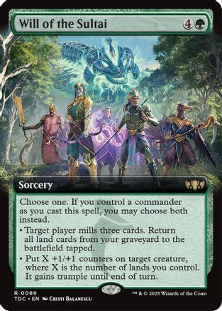 Will of the Sultai (Extended Art) (TDC-089) - [Commander: Tarkir: Dragonstorm] - Trinity Hobby