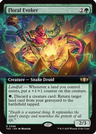 Floral Evoker (Extended Art) (TDC-086) - [Commander: Tarkir: Dragonstorm] - Trinity Hobby