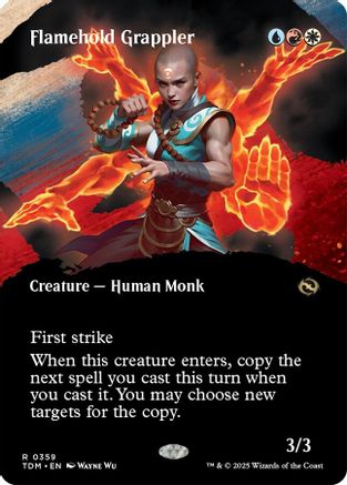 Flamehold Grappler  [Foil]  (TDM-359) - [Tarkir: Dragonstorm]: (Showcase) (Borderless) - Trinity Hobby